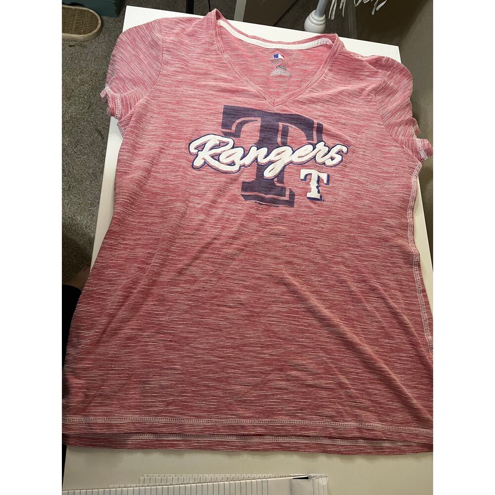 Official Texas Rangers Red Tee Shirt - Women’s Size XL EUC